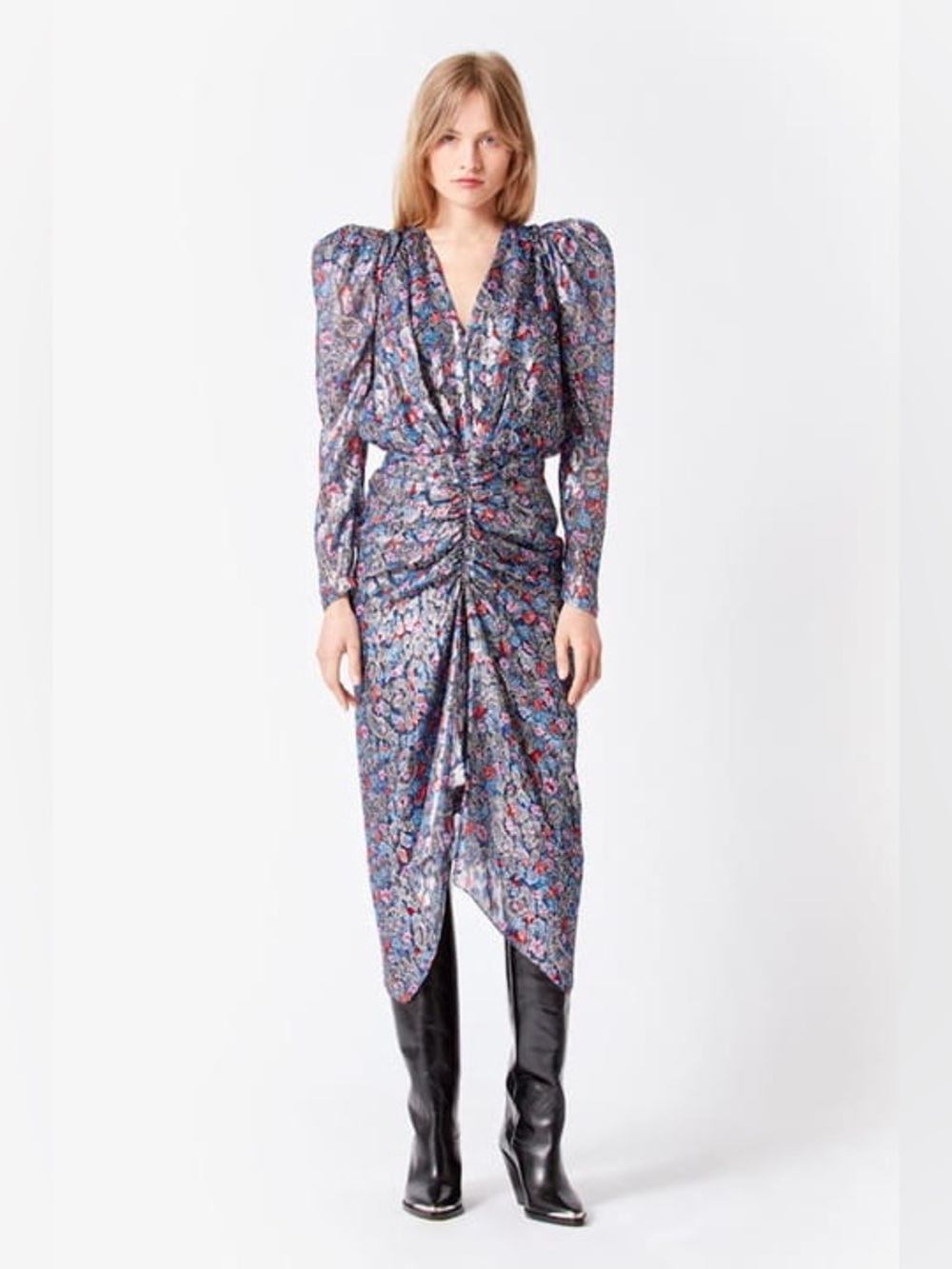 Isabel marant Marayli Printed Fil Coupé Silk And Lurex-Blend Midi Dress